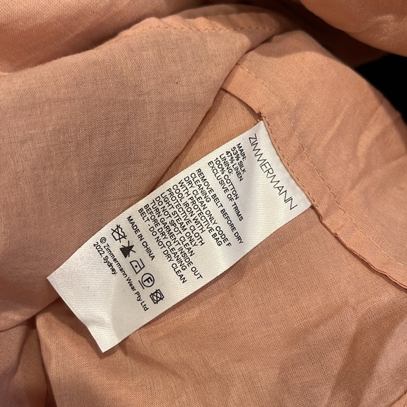 NWT Zimmermann Dancer Floral PuffSleeve Mini Dress Blush Garden Flora - Picture 9 of 11